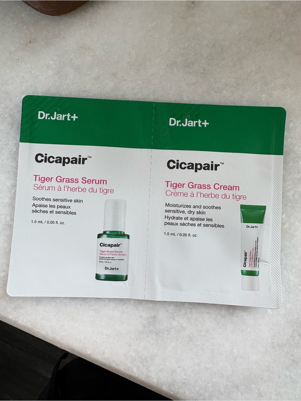 Cicapair Tiger Grass Serum & Cream Sample - Green